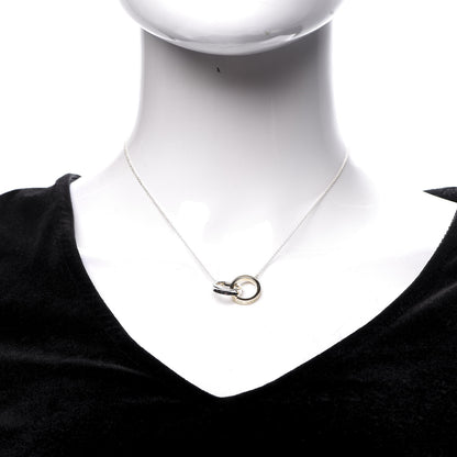 Tiffany Sterling Silver 18K Yellow Gold 1837 Interlocking Circles Pendant Necklace 2 of 6