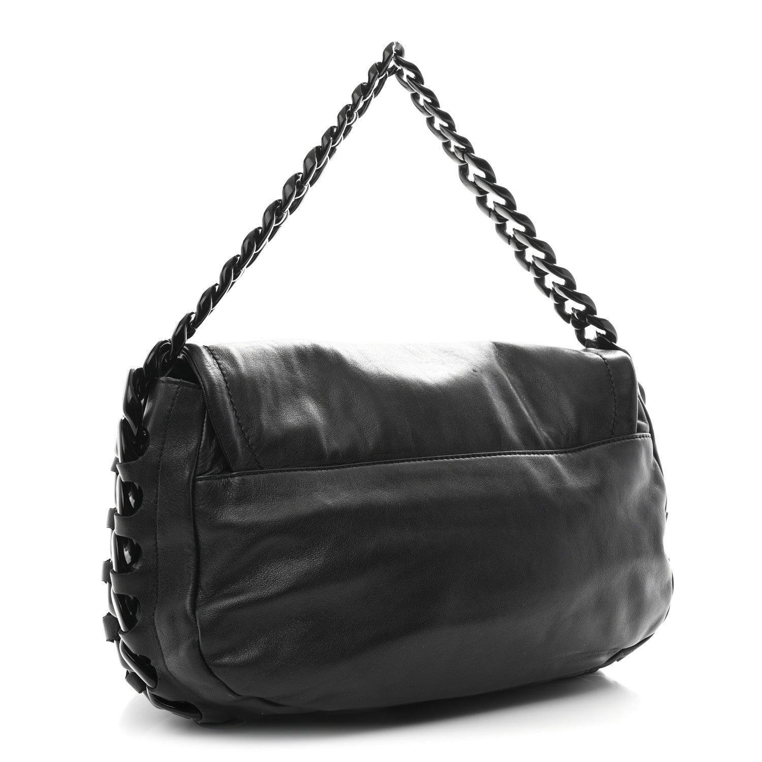 Chanel Calfskin Modern Chain Rhodoid Flap Black 3 of 10