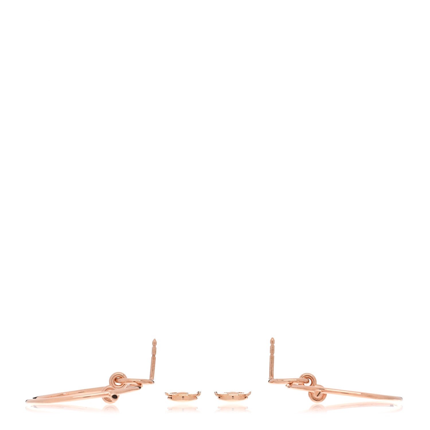 Hermes 18K Rose Gold PM Loop Earrings 3 of 5