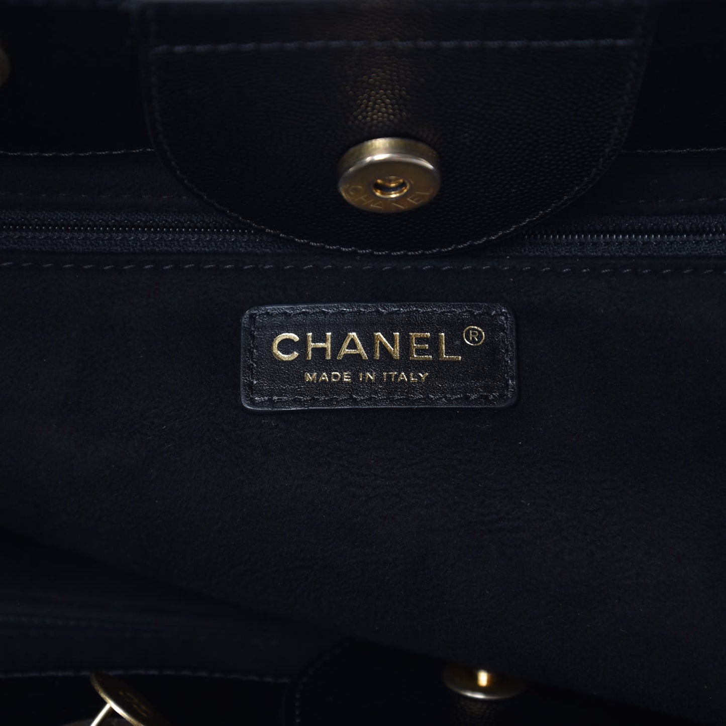 Caviar Small Studded Deauville Tote Black
