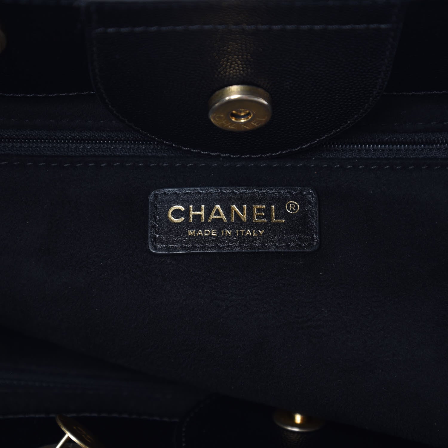 Chanel Caviar Small Studded Deauville Tote Black 7 of 11