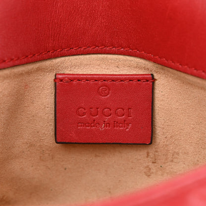 Gucci Calfskin Matelasse Super Mini GG Marmont Shoulder Bag Hibiscus Red 6 of 10