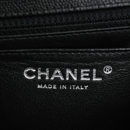 Chanel Caviar Chevron Quilted Mini Square Flap Black 7 of 8