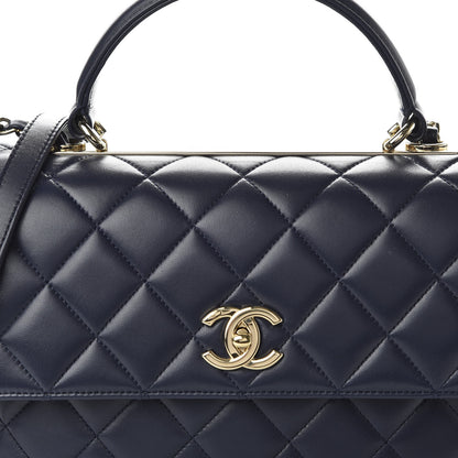 Chanel Lambskin Quilted Medium Trendy CC Flap Dual Handle Bag Navy Blue 10 of 10