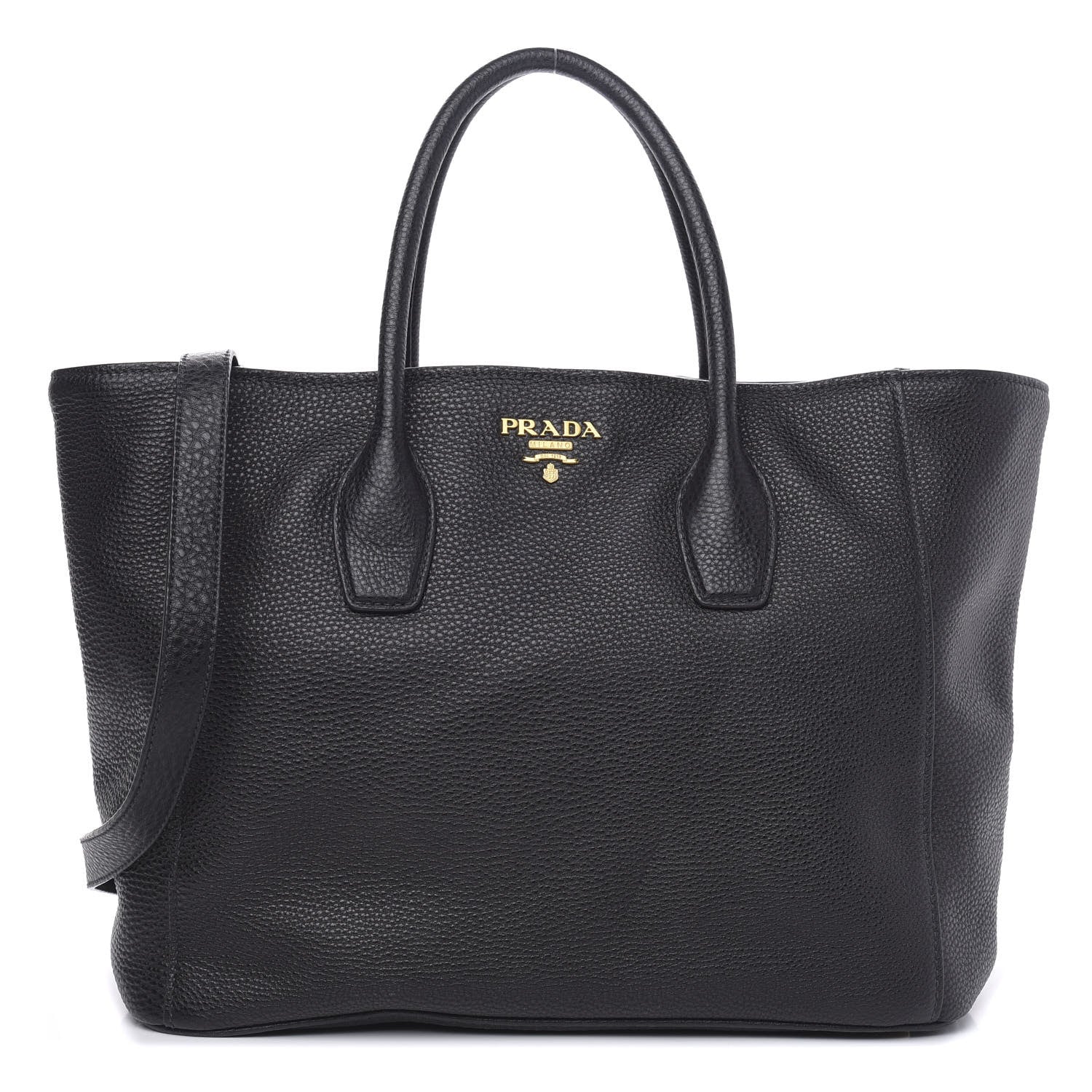Prada Vitello Daino Tote Black 1 of 10