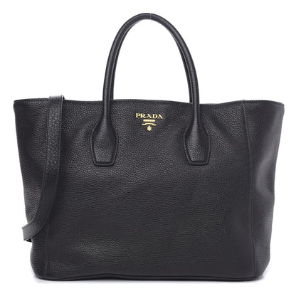 Prada Vitello Daino Tote Black 1 of 10