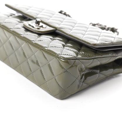 Chanel Patent Calfskin Quilted Medium Double Flap Grey 8 of 11