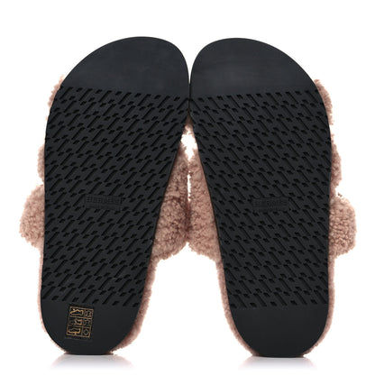 Hermes Woolskin Womens Chypre Sandals 36.5 Bois De Santal 5 of 8