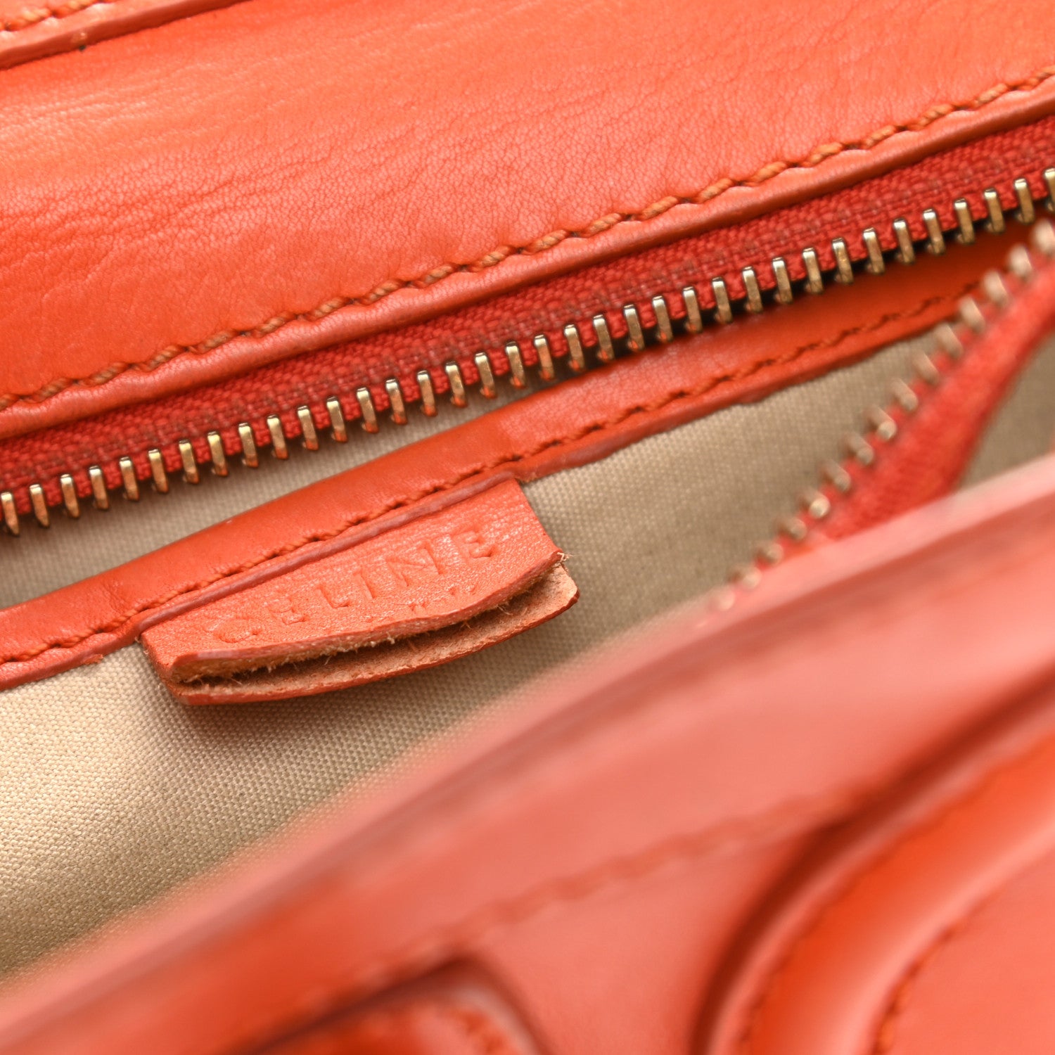 Celine Smooth Calfskin Nano Luggage Orange 16 of 22