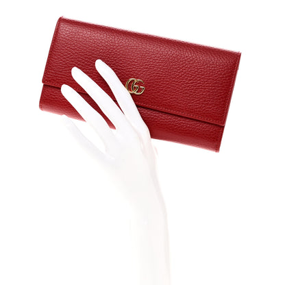 Gucci Dollar Calfskin GG Marmont Continental Wallet Hibiscus Red 2 of 8