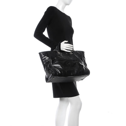 Chanel Glazed Calfskin Large Deauville Tote Black 2 of 14