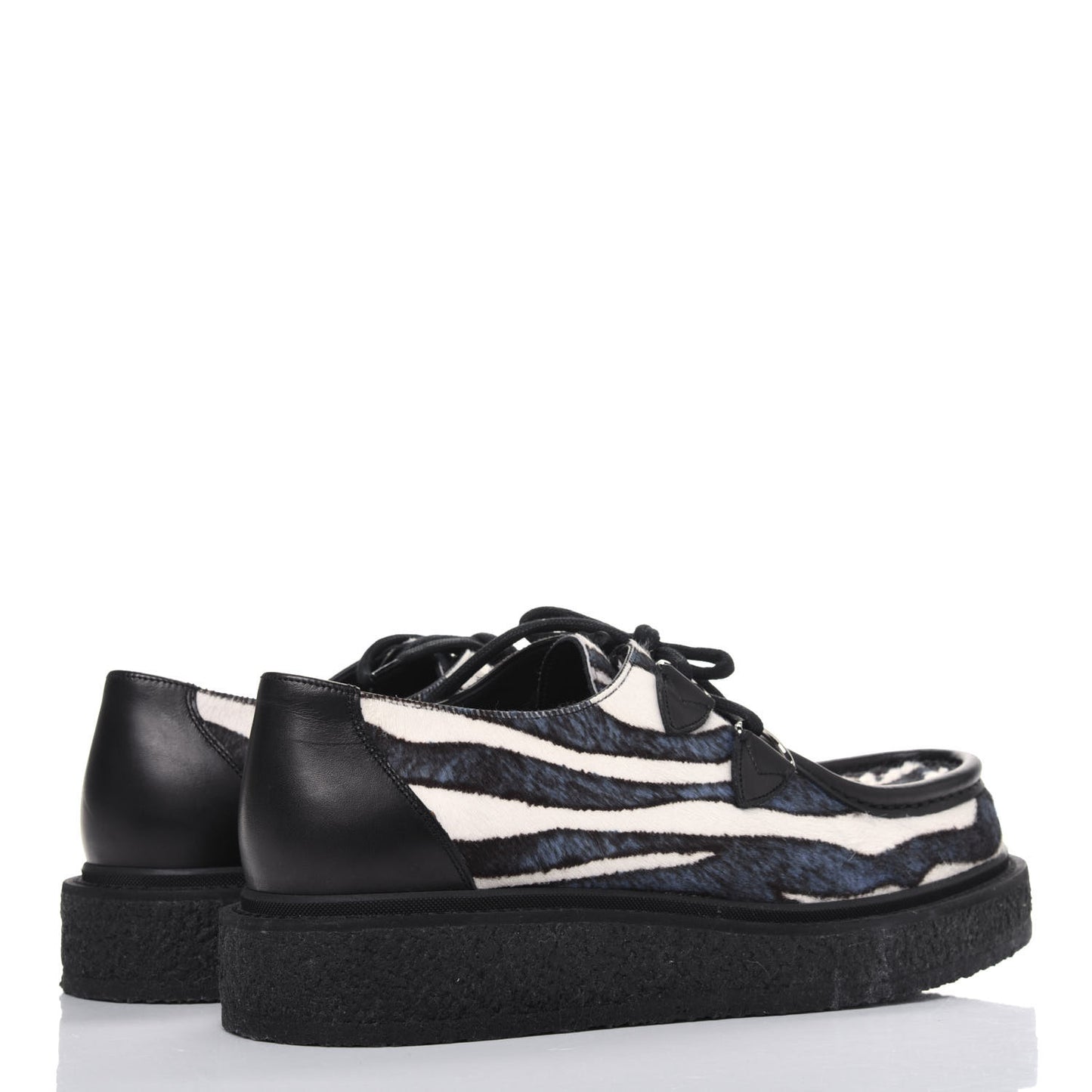 Calf Hair Zebra Print Mens Creeper 9 Black Multicolor