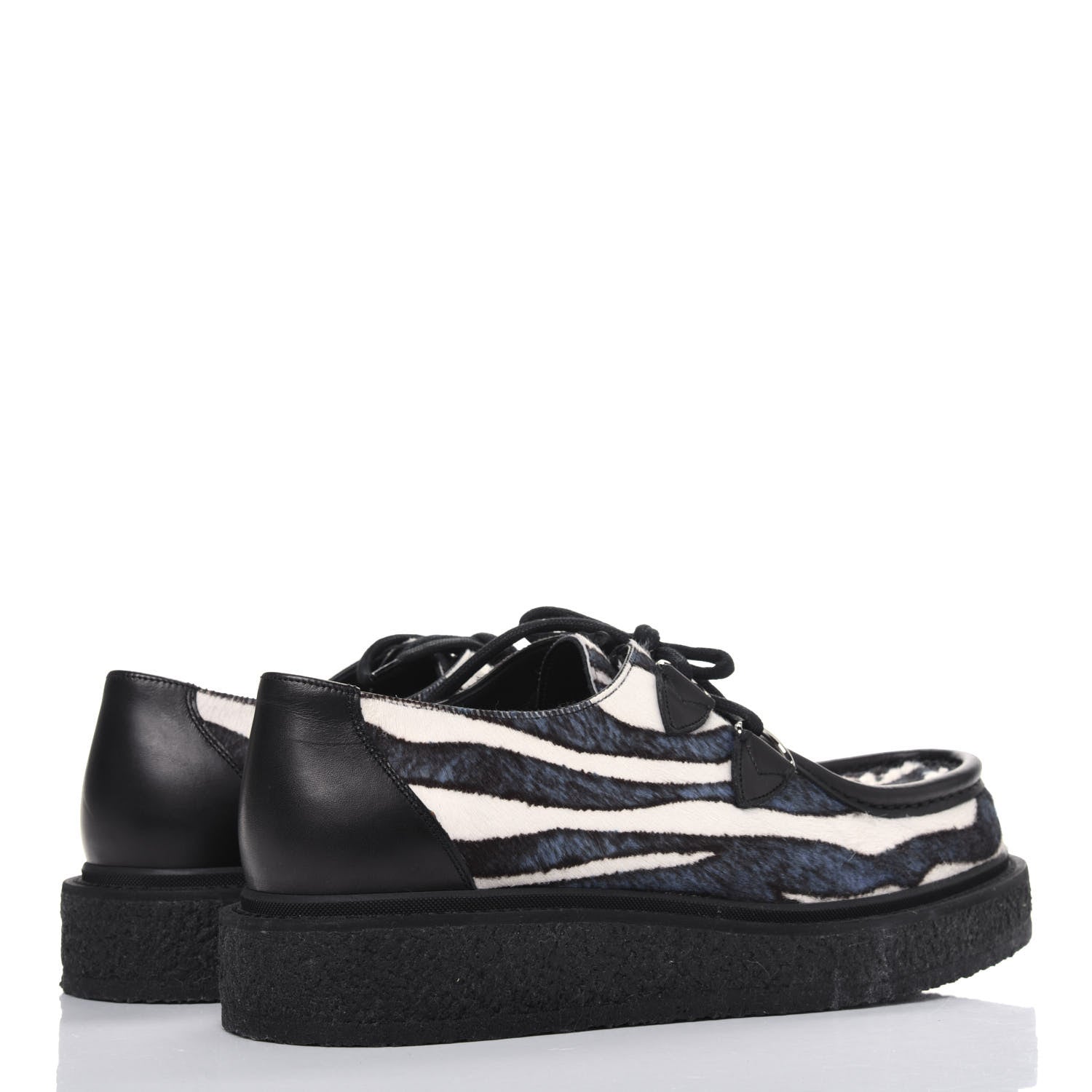 Louis Vuitton Calf Hair Zebra Print Mens Creeper 9 Black Multicolor 4 of 8