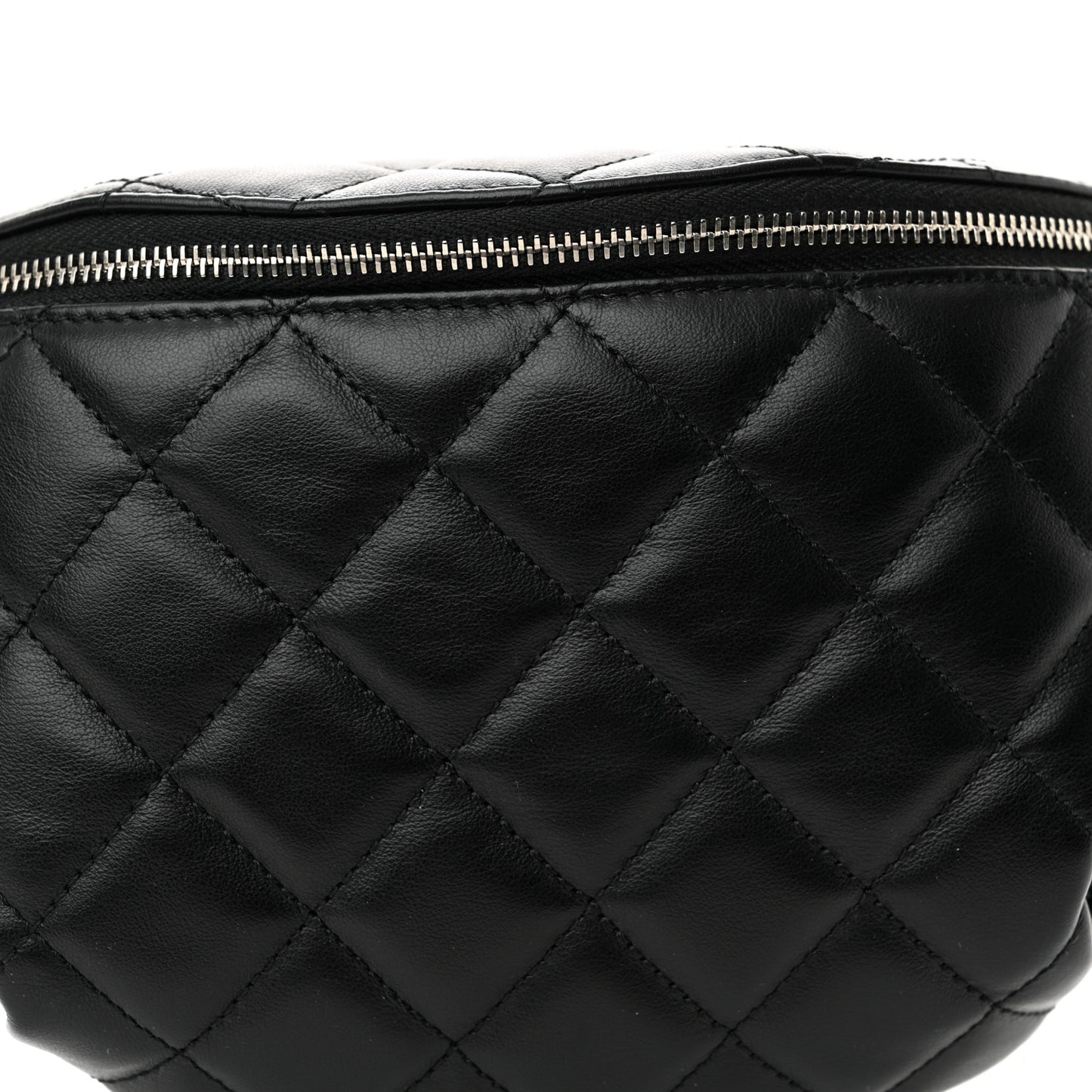 Calfskin Quilted Waist Belt Bag Black