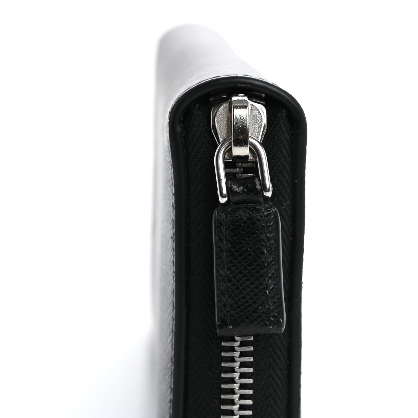 Saffiano Embossed Zip Around Wallet Black