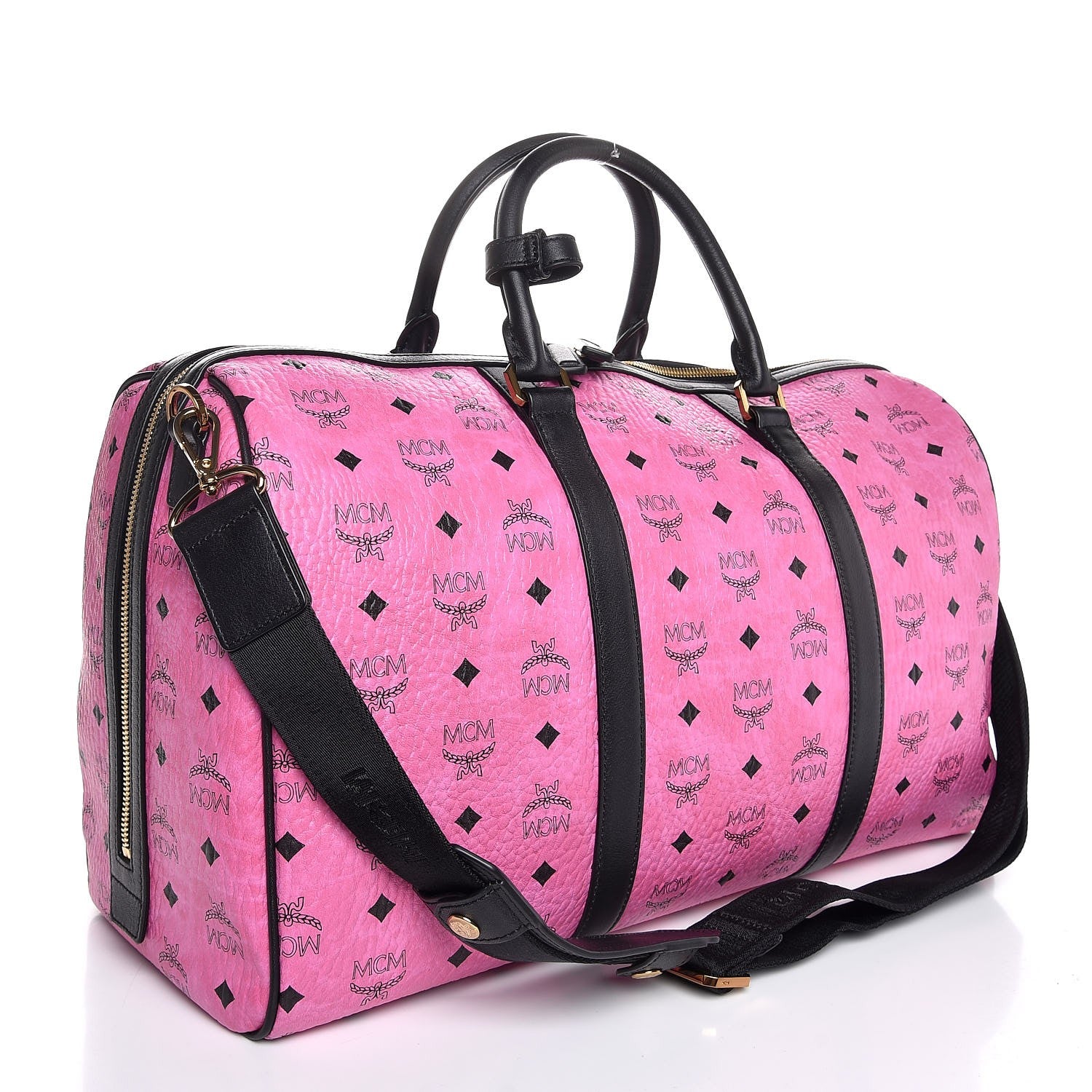 MCM Visetos Medium Traveler Weekender Pink 4 of 10