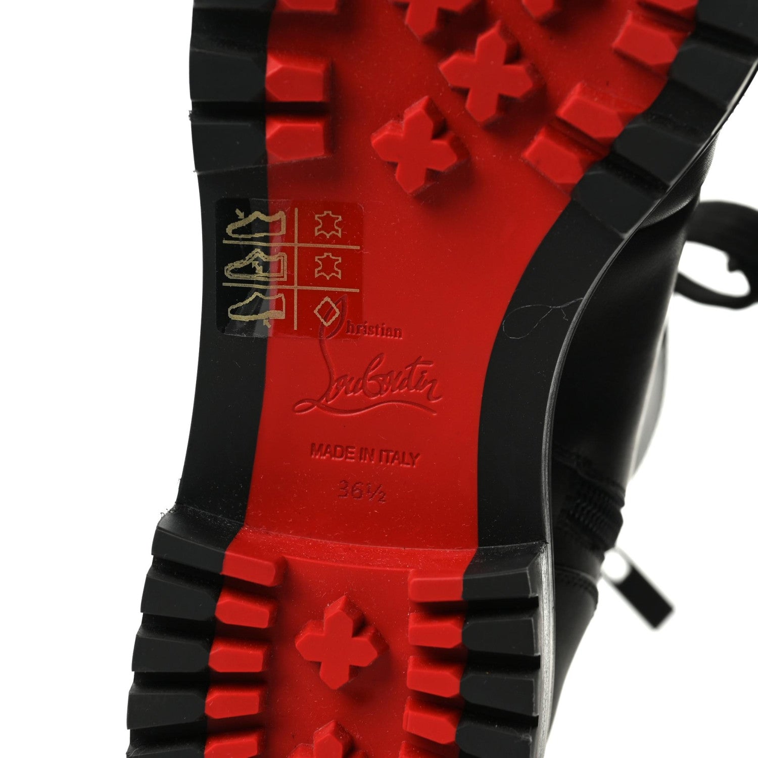 Christian Louboutin Calfskin Spikes TS Croc Flat Boots 36.5 Black 6 of 6
