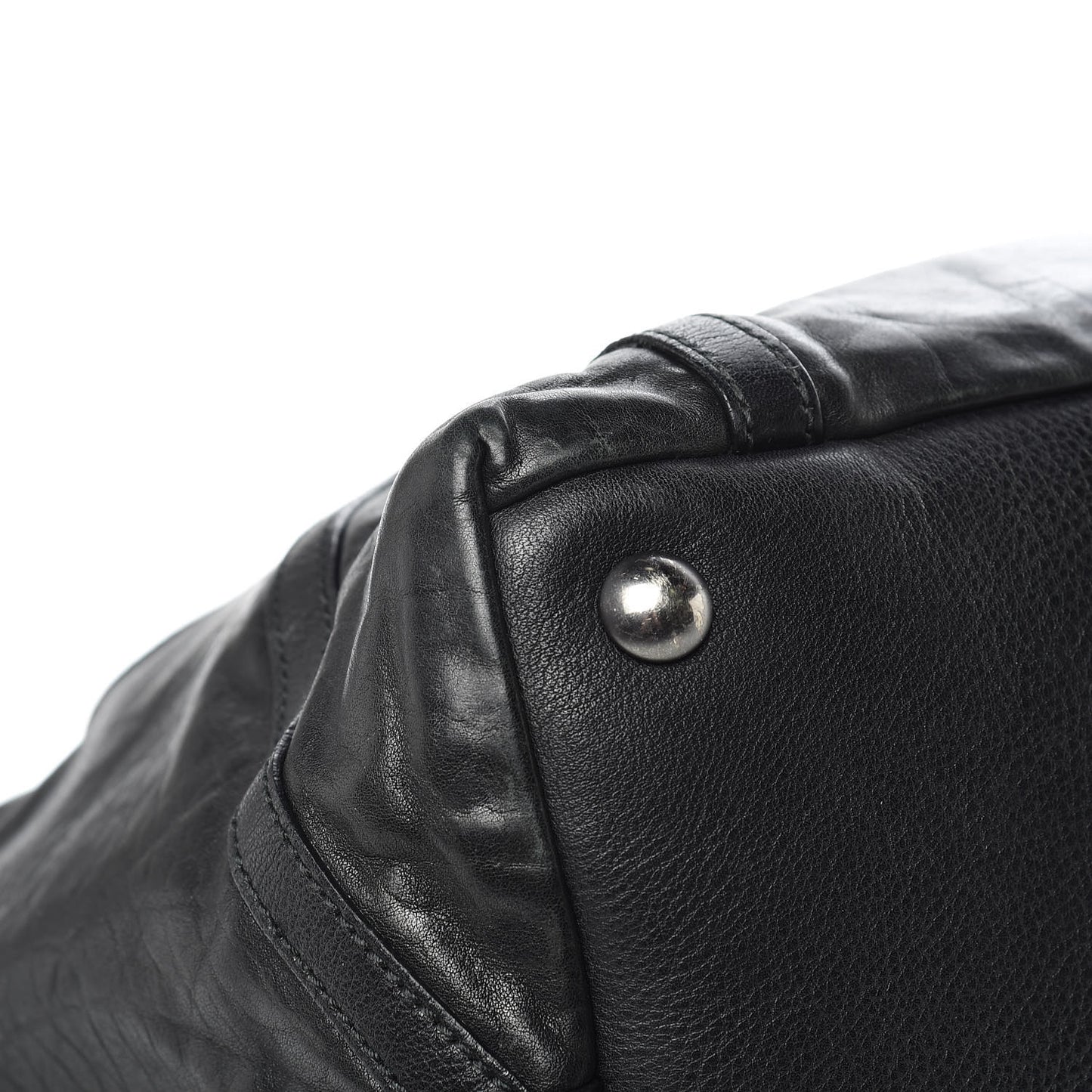 Calfskin Sac Hamptons Weekender Bag Black