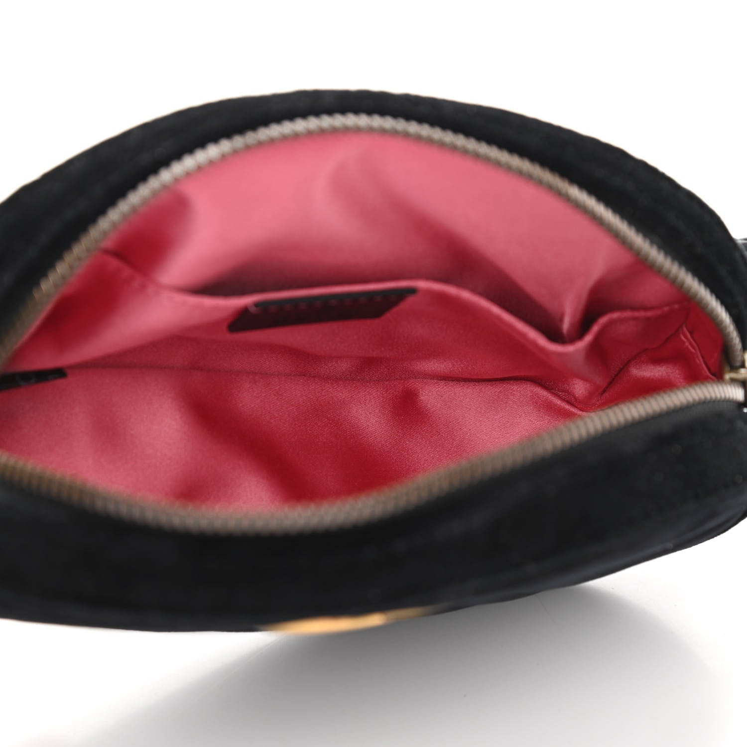 Gucci Velvet Matelasse GG Marmont Belt Bag 85 34 Black 5 of 11