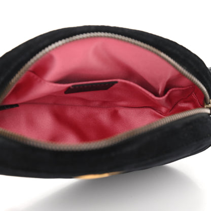 Gucci Velvet Matelasse GG Marmont Belt Bag 85 34 Black 5 of 11