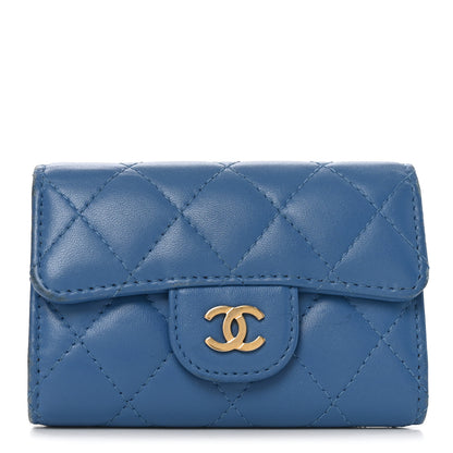 Chanel Lambskin Quilted 4 Key Holder Blue 1 of 8