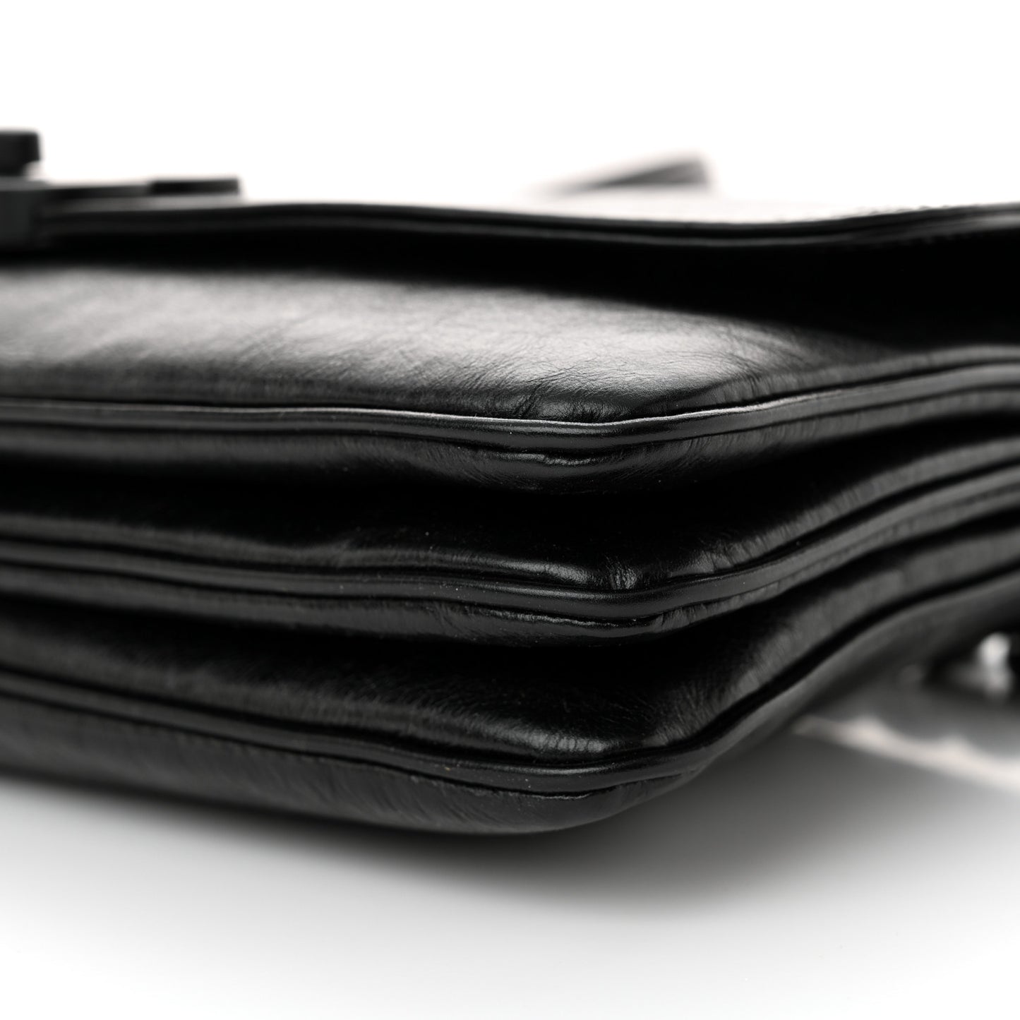 Calfskin Medium BB Soft Flap Bag Black