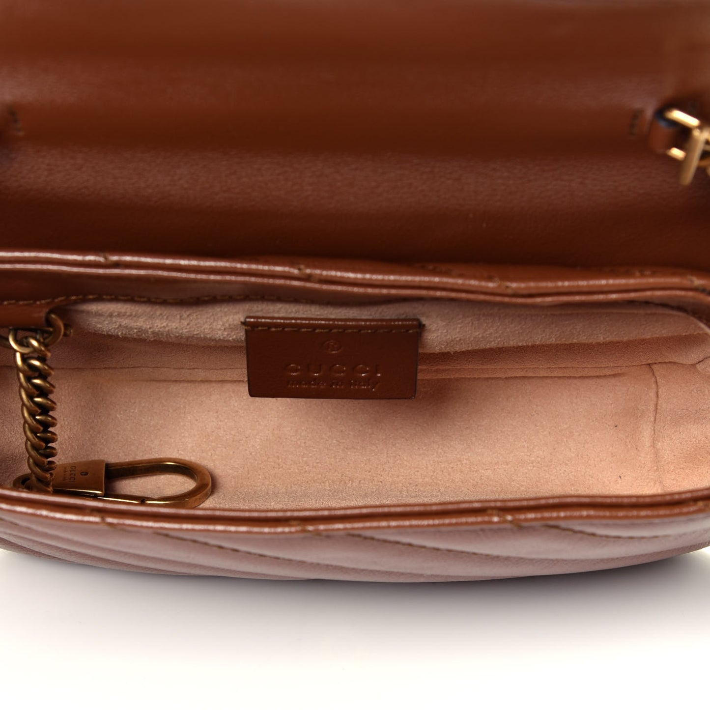 Azalea Calfskin Matelasse Diagonal Super Mini GG Marmont Shoulder Bag Cuir