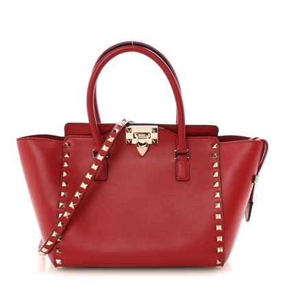 Valentino Garavani Vitello Small Rockstud Double Handle Tote Rosso Valentino 1 of 9