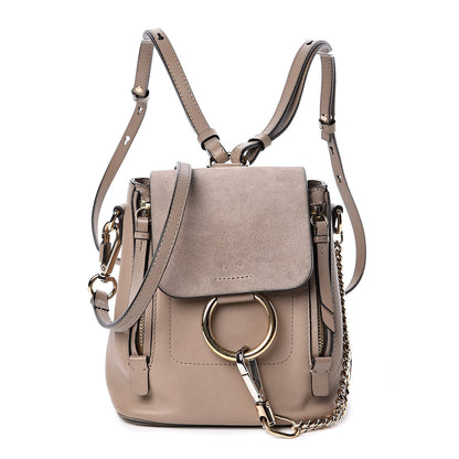 Chloe Suede Calfskin Mini Faye Backpack Motty Grey 1 of 12