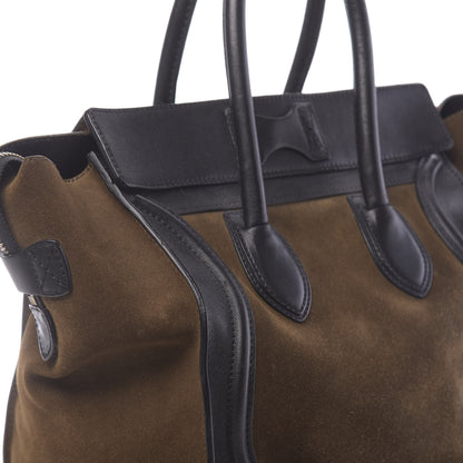 Celine Suede Smooth Calfskin Mini Luggage Olive 9 of 12