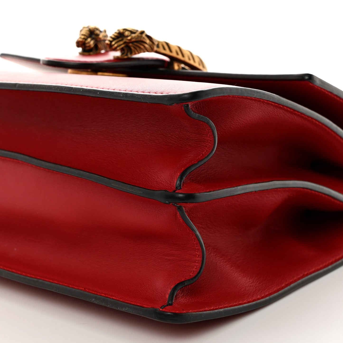 Moon Calfskin Crystal Web Medium Dionysus Bamboo Top Handle Bag Hibiscus Red