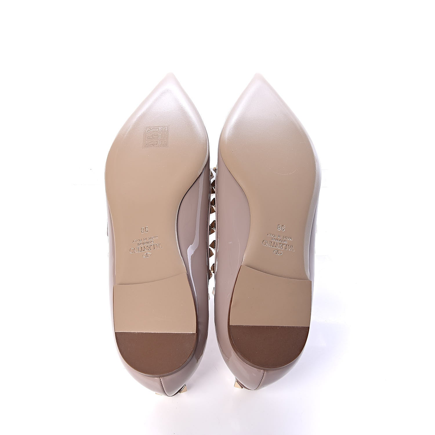 Valentino Garavani Patent Rockstud Ballerina Flats 38 Poudre 5 of 8