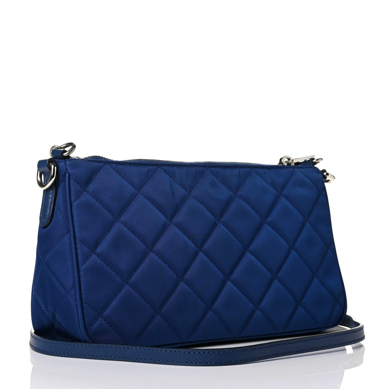 Prada Nylon Tessuto Impuntu Quilted Crossbody Bag Royal Blue 2 of 6