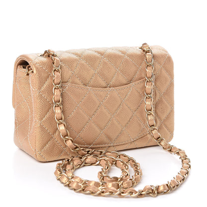 Chanel Pearly Caviar Quilted Mini Rectangular Flap Gold 3 of 10