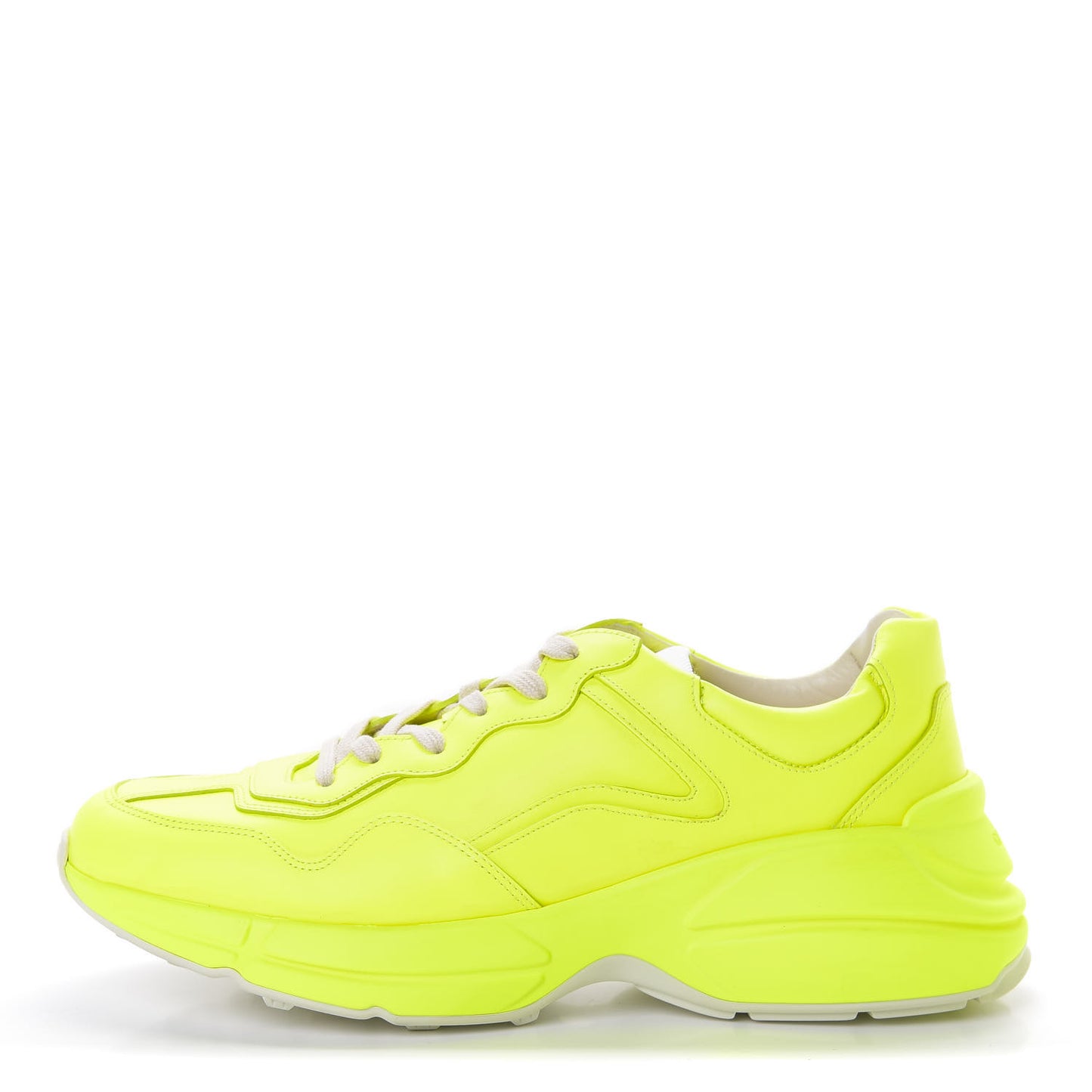 Calfskin Mens Rhyton Sneakers 10 Yellow Fluo