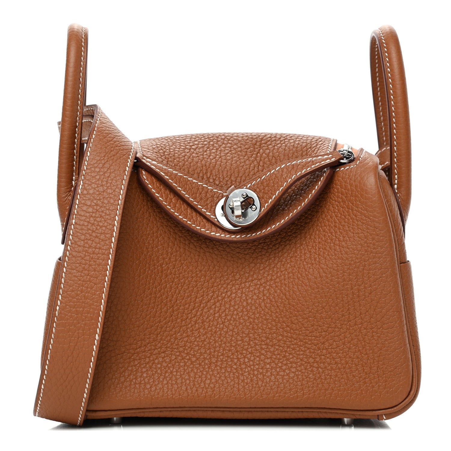 Hermes Taurillon Clemence Mini Lindy 20 Gold 1 of 4