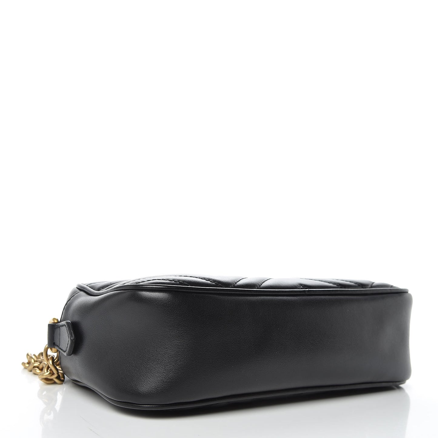 Calfskin Matelasse Small GG Marmont Chain Shoulder Bag Black