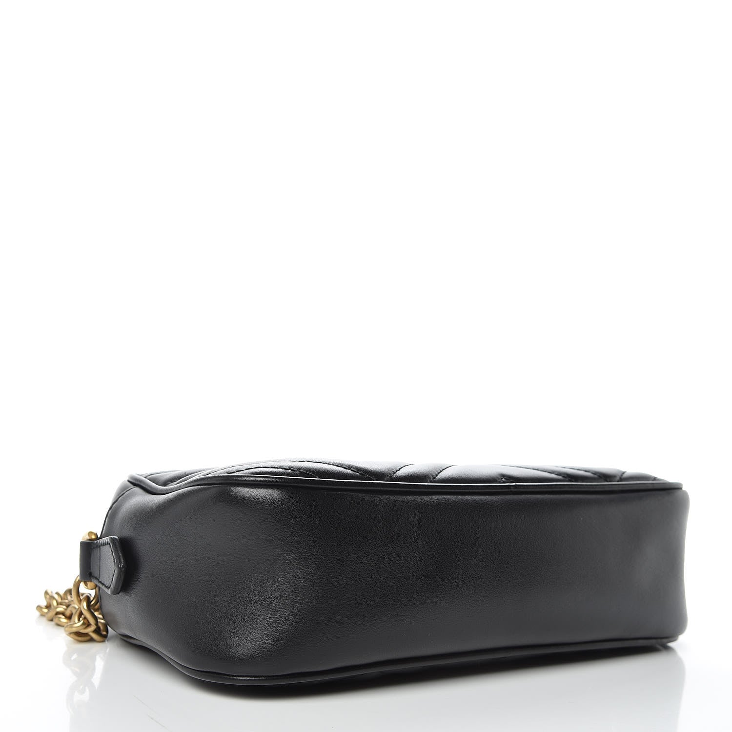 Gucci Calfskin Matelasse Small GG Marmont Chain Shoulder Bag Black 4 of 10