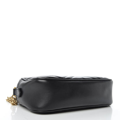 Gucci Calfskin Matelasse Small GG Marmont Chain Shoulder Bag Black 4 of 10
