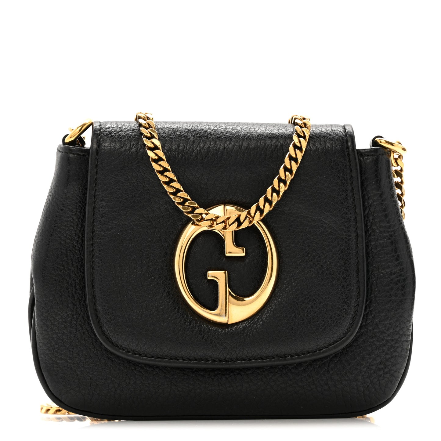 Pebbled Calfskin Small 1973 Chain Shoulder Bag Black