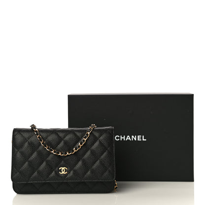Chanel Caviar Quilted Wallet On Chain WOC Black 12 of 12