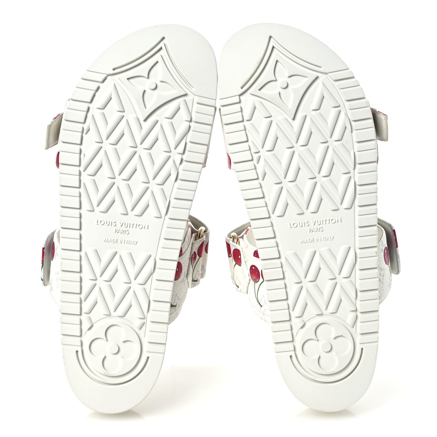 LV X TM Monogram Cerises Bom Dia Comfort Mule Sandals 38 White