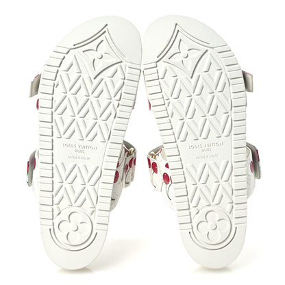 Louis Vuitton LV X TM Monogram Cerises Bom Dia Comfort Mule Sandals 38 White 7 of 11