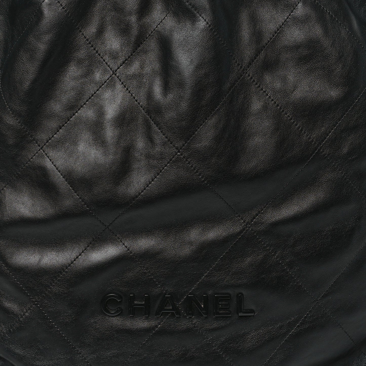 Shiny Calfskin Quilted Chanel 22 Backpack So Black