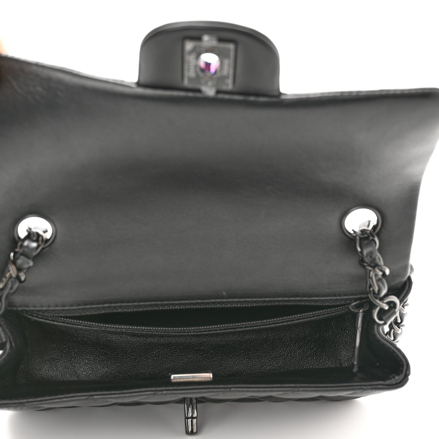 Lambskin Quilted Mini Rectangular Flap So Black