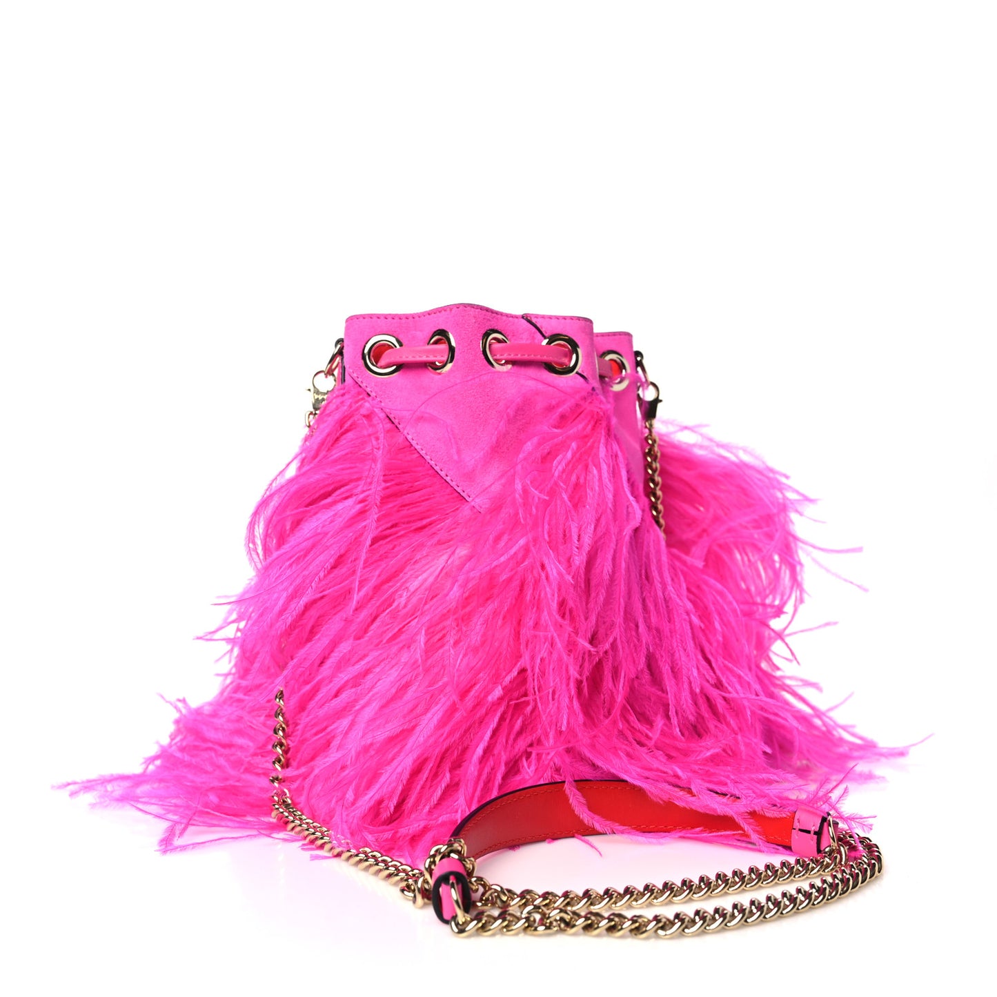 Suede Ostrich Marie Jane Bucket Diva