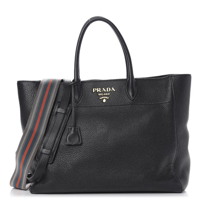 Prada Vitello Daino Tote Black 1 of 11