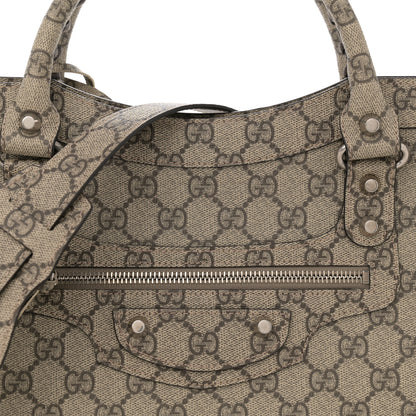 Balenciaga X GUCCI GG Supreme Monogram Neo Classic Silver Hardware City Beige Ebony 9 of 12