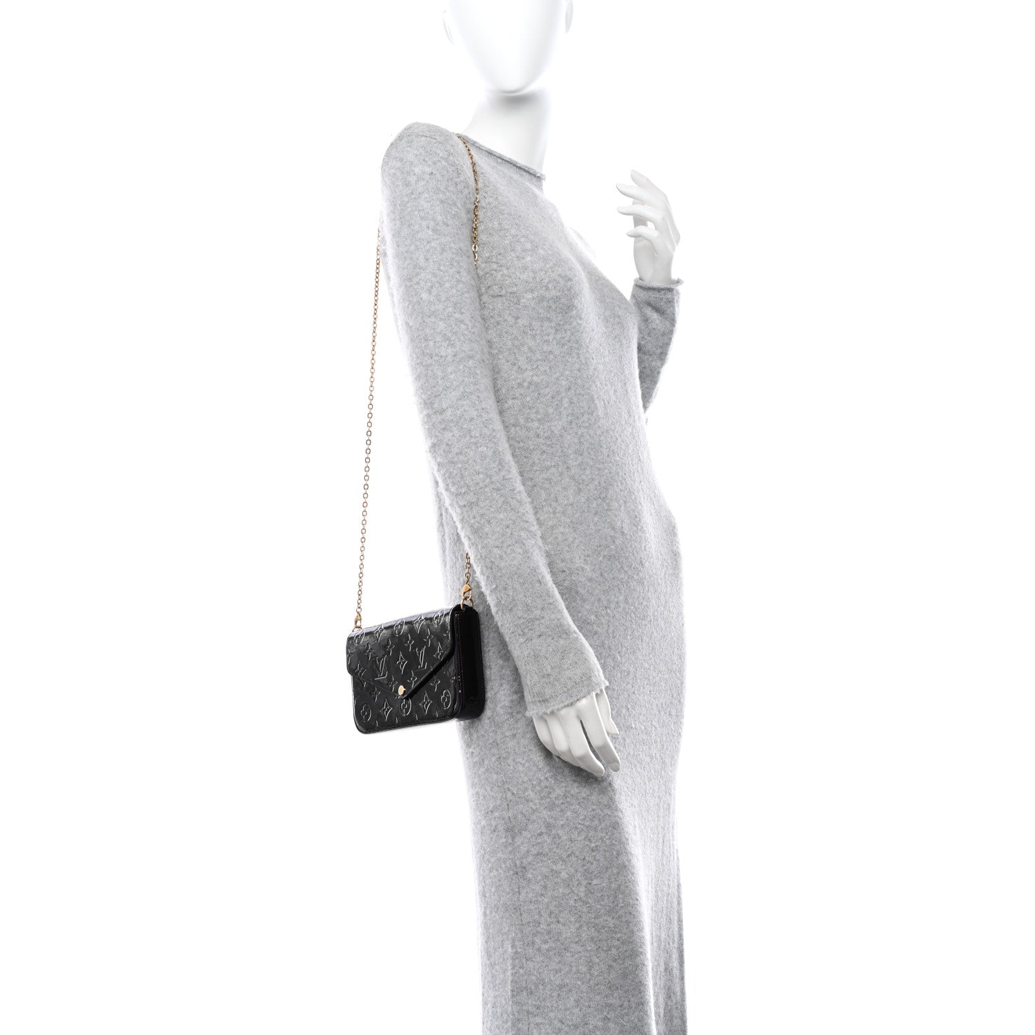Louis Vuitton LOUIS VUITTON Vernis Pochette Felicie Chain Wallet Amarante 2 of 12