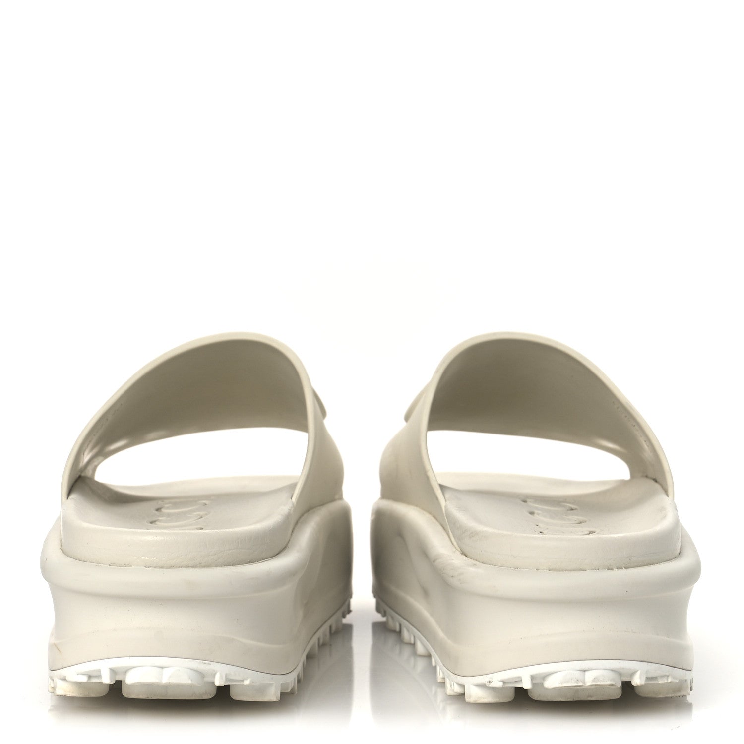 Gucci Soft Rubber Womens Interlocking G Platform 42mm Slide Sandals 40 Off White 6 of 17
